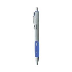 Essendant&nbsp;Universal Comfort Grip Gel Pen  Retractable  Medium 0 7 mm  Blue Ink  Gray/Blue/Silver Barrel  Dozen