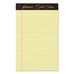 Essendant&nbsp;Ampad Gold Fibre Quality Writing Pads  Medium/College Rule  50 Canary-Yellow 5x8 Sheets  Dozen