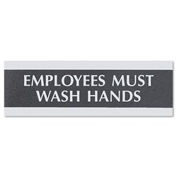 Essendant&nbsp;Headline Sign Century Series Office Sign  Employees Must Wash Hands  9x3