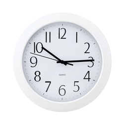 Essendant&nbsp;Universal Whisper Quiet Clock  12 Overall Diameter  White Case  1 AA (sold separately)