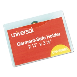 Essendant&nbsp;Universal Clear Badge Holders w/Garment-Safe Clips  2 1/4x3 1/2  White Inserts  50/Box