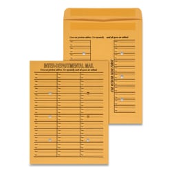 Essendant&nbsp;Universal Deluxe Interoffice Press and Seal Envelopes  97  Two-Sided Three-Column Format  10x13  Brown Kraft  100/Box