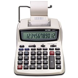 Essendant&nbsp;Victor 1208-2 Two-Color Compact Printing Calculator  Black/Red Print  2 3 Lines/Sec