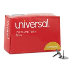 Essendant&nbsp;Universal Thumb Tacks  Steel  Silver  0 31  100/Box