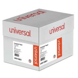 Essendant&nbsp;Universal Printout Paper  1-Part  18 lb Bond Weight  14 88x11  White/Green Bar  2 600/Carton