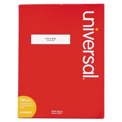 Essendant&nbsp;Universal White Labels  Inkjet/Laser Printers  1x4  White  20/Sheet  250 Sheets/Box