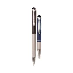 Essendant Zebra StylusPen Telescopic Ballpoint Pen/Stylus  Retractable  Medium 1 mm  Black Ink  Blue/Gray Barrel  2/Pack