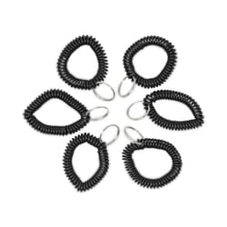 Essendant&nbsp;Universal Wrist Coil Plus Key Ring  Plastic  Black  6/Pack