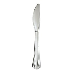 Essendant&nbsp;WNA Heavyweight Plastic Knives  Reflections Design  Silver  600/Carton