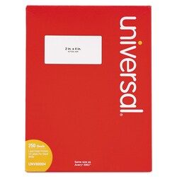 Essendant&nbsp;Universal White Labels  Inkjet/Laser Printers  2x4  White  10/Sheet  250 Sheets/Box