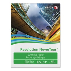 Essendant&nbsp;xerox Revolution NeverTear  5 mil  8 5x11  Smooth White  100 Sheets/Ream  5 Reams/Carton