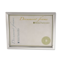 Essendant&nbsp;Universal Plastic Document Frame  for 8 5x11  Easel Back  Metallic Silver
