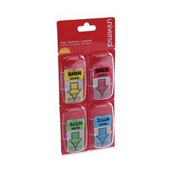 Essendant&nbsp;Universal Deluxe Message Arrow Flags  Sign Here  Assorted Colors  120/Pack