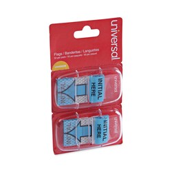 Essendant Universal Deluxe Message Arrow Flags  Initial Here  Blue  100/Pack