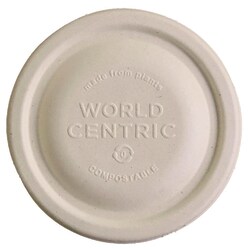 Essendant&nbsp;World Centric Fiber Lids for Bowls  Fits 8 oz Bowls  3 7 Diameterx0 4 h  Natural  Paper  1 000/Carton