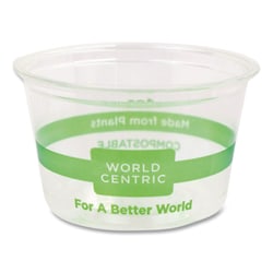 Essendant&nbsp;World Centric PLA Clear Cold Cups  4 oz  Plastic  Clear  1 000/Carton