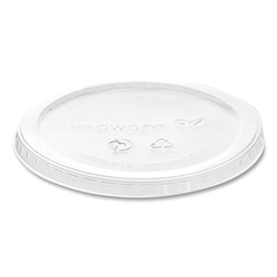 Essendant&nbsp;Vegware Round Deli Pot Lids  Compostable  For 8 oz to 32 oz Deli Containers  Clear  Plastic  500/Carton