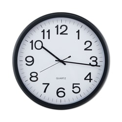Essendant Universal Round Wall Clock  13 5 Overall Diameter  Black Case  1 AA (sold separately)