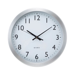 Essendant Universal Brushed Aluminum Wall Clock  12 Overall Diameter  Silver Case  1 AA (sold separately)