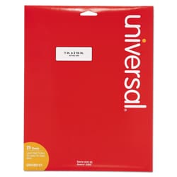 Essendant&nbsp;Universal White Labels  Inkjet/Laser Printers  1x2 63  White  30/Sheet  25 Sheets/Pack