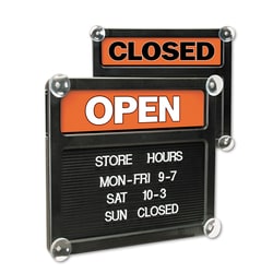 Essendant Headline Sign Double-Sided Open/Closed Sign w/Plastic Push Characters  14 38x12 38