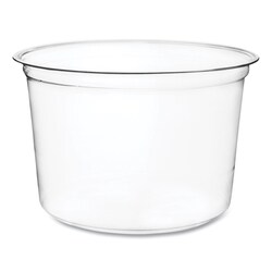 Essendant&nbsp;Vegware Round Deli Pots  Compostable  16 oz  4 6 Diameterx3 h  Clear  Plastic  500/Carton