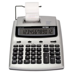 Essendant&nbsp;Victor 1212-3A Antimicrobial Printing Calculator  Black/Red Print  2 7 Lines/Sec