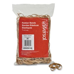 Essendant&nbsp;Universal Rubber Bands  Size 30  0 04 Gauge  Beige  1 lb Box  1 100/Pack