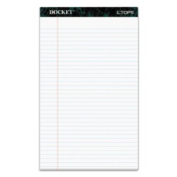 Essendant&nbsp;TOPS Docket Ruled Perforated Pads  Wide/Legal Rule  50 White 8 5x14 Sheets  12/Pack