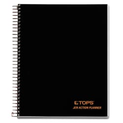 Essendant&nbsp;TOPS JEN Action Planner  1-Subject  Narrow Rule  Black Cover  (84) 8 5x6 75 Sheets