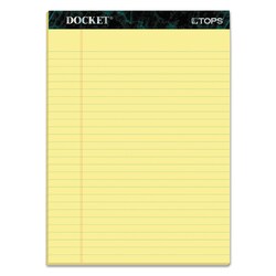 Essendant&nbsp;TOPS Docket Ruled Perforated Pads  Wide/Legal Rule  50 Canary-Yellow 8 5x11 75 Sheets  12/Pack