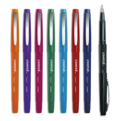 Essendant&nbsp;Universal Porous Point Pen  Stick  Medium 0 7 mm  Assorted Ink and Barrel Colors  8/Pack