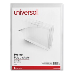 Essendant&nbsp;Universal Project Poly Jackets  Letter Size  Clear  5/Pack