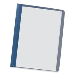 Essendant&nbsp;Universal Clear Front Report Covers with Fasteners  Three-Prong Fastener  0 5 Capacity  8 5x11  Clear/Dark Blue  25/Box