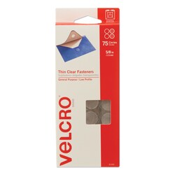 Essendant&nbsp;VELCRO Brand Sticky-Back Fasteners  Removable Adhesive  0 63 dia  Clear  75/Pack