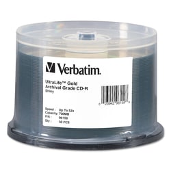 Essendant&nbsp;Verbatim CD-R Archival Grade Recordable Disc  700 MB/80 min  52x  Spindle  Gold  50/Pack