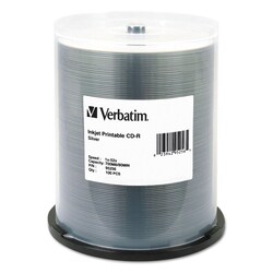 Essendant&nbsp;Verbatim CD-R Printable Recordable Disc  700 MB/80 min  52x  Spindle  Silver  100/Pack