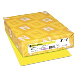 Essendant&nbsp;Astrobrights Color Paper  24 lb Bond Weight  8 5x11  Lift-Off Lemon  500/Ream