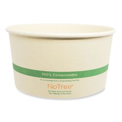 Essendant&nbsp;World Centric No Tree Wide Paper Bowls  32 oz  5 9 Diameterx3 1 h  Natural  Sugarcane  300/Carton