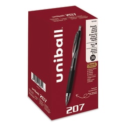 Essendant&nbsp;uniball Signo 207 Gel Pen Value Pack  Retractable  Medium 0 7 mm  Black Ink  Smoke/Black Barrel  36/Box