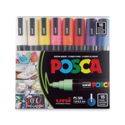 Essendant&nbsp;POSCA Water-Based Paint Markers  Medium Bullet Tip  Assorted Colors  16/Pack