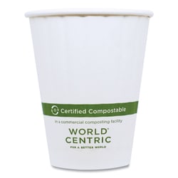 Essendant&nbsp;World Centric Double Wall Paper Hot Cups  12 oz  White  1 000/Carton