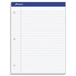 Essendant&nbsp;Ampad Double Sheet Pads  Medium/College Rule  100 White 8 5x11 75 Sheets