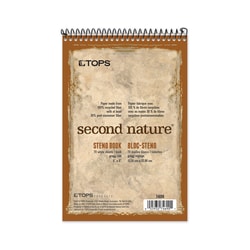 Essendant&nbsp;TOPS Second Nature Recycled Notepads  Gregg Rule  Brown Cover  70 White 6x9 Sheets
