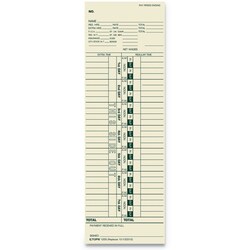 Essendant&nbsp;TOPS Time Clock Cards  Replacement for 10-100312/1950-9301/K14-36981D  One Side  3 5x10 5  500/Box