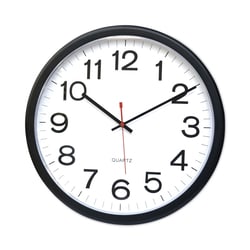 Essendant Universal Indoor/Outdoor Round Wall Clock  13 5 Overall Diameter  Black Case  1 AA (sold separately)
