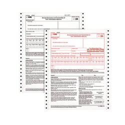 Essendant&nbsp;Adams 2-Part 1096 Continuous Feed Tax Forms  Fiscal Year- 2024  Two-Part Carbonless  8x11  10 Forms Total