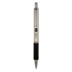 Essendant&nbsp;Zebra F-402 Ballpoint Pen  Retractable  Fine 0 7 mm  Black Ink  Stainless Steel/Black Barrel
