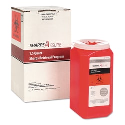 Essendant&nbsp;Sharps Assure Sharps Retrieval Program Containers  1 5 qt  Plastic  Red