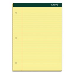 Essendant&nbsp;TOPS Double Docket Ruled Pads  Wide/Legal Rule  100 Canary-Yellow 8 5x11 75 Sheets  6/Pack